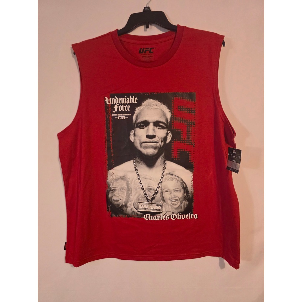 UFC Charles Oliveira Undeniable Force Red Tank Top Mens 2XL New MMA Do Bronx